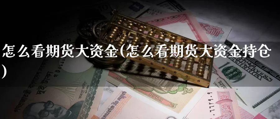 怎么看期货大资金(怎么看期货大资金持仓)_https://www.grpgrille.com_黄金期货直播间_第1张